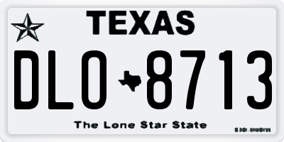 TX license plate DLO8713