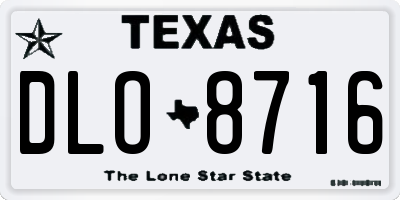 TX license plate DLO8716