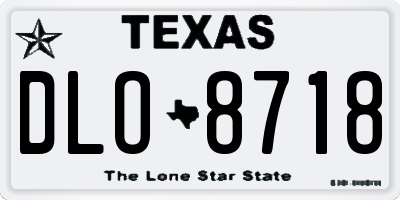 TX license plate DLO8718