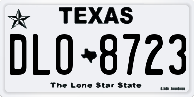 TX license plate DLO8723