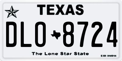 TX license plate DLO8724