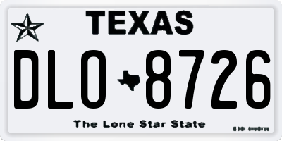 TX license plate DLO8726