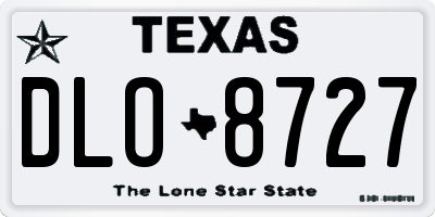 TX license plate DLO8727