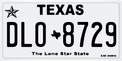 TX license plate DLO8729