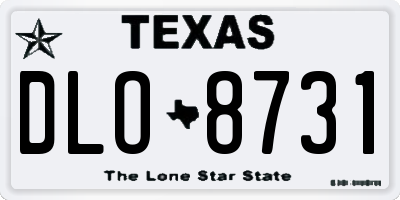 TX license plate DLO8731