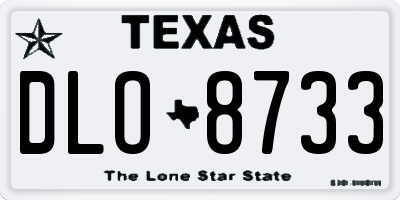 TX license plate DLO8733