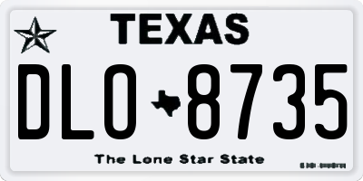 TX license plate DLO8735