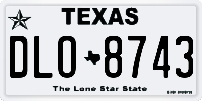 TX license plate DLO8743
