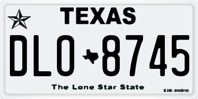 TX license plate DLO8745