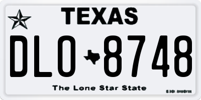 TX license plate DLO8748
