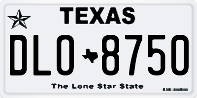 TX license plate DLO8750