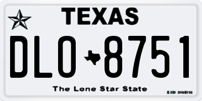 TX license plate DLO8751
