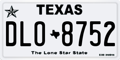 TX license plate DLO8752