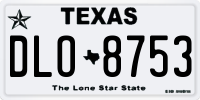 TX license plate DLO8753