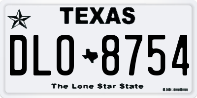 TX license plate DLO8754
