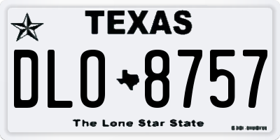TX license plate DLO8757