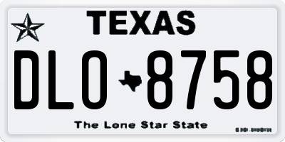 TX license plate DLO8758