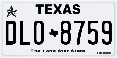 TX license plate DLO8759