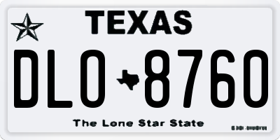 TX license plate DLO8760