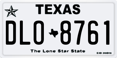 TX license plate DLO8761