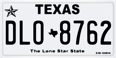 TX license plate DLO8762