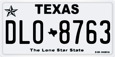 TX license plate DLO8763