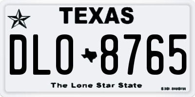 TX license plate DLO8765