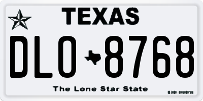 TX license plate DLO8768