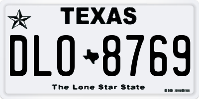 TX license plate DLO8769