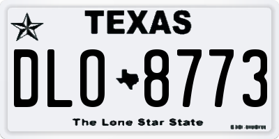 TX license plate DLO8773