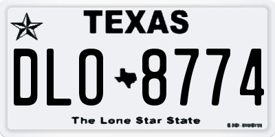 TX license plate DLO8774