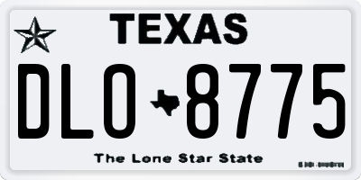 TX license plate DLO8775