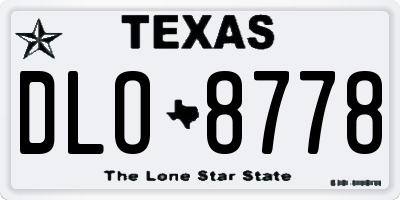 TX license plate DLO8778