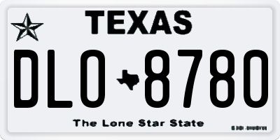 TX license plate DLO8780