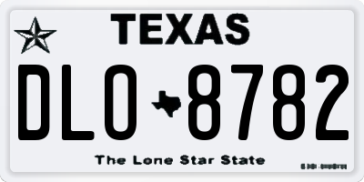 TX license plate DLO8782
