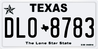 TX license plate DLO8783