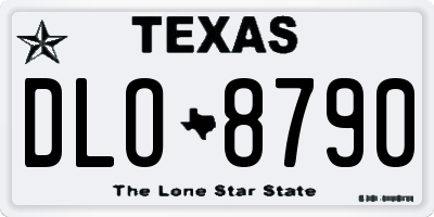 TX license plate DLO8790