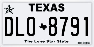 TX license plate DLO8791