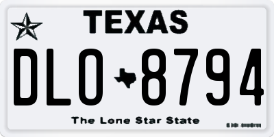 TX license plate DLO8794