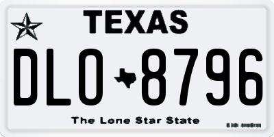 TX license plate DLO8796
