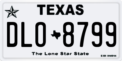 TX license plate DLO8799