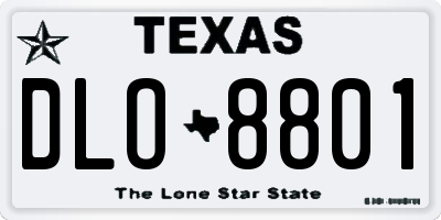 TX license plate DLO8801