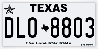 TX license plate DLO8803