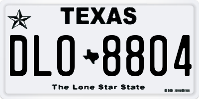 TX license plate DLO8804