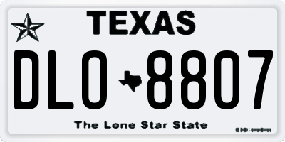 TX license plate DLO8807