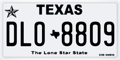 TX license plate DLO8809