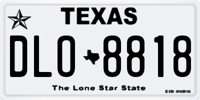 TX license plate DLO8818