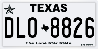 TX license plate DLO8826