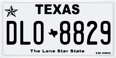 TX license plate DLO8829