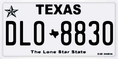 TX license plate DLO8830